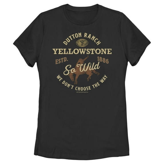 Women's Yellowstone Dutton Ranch So Wild ESTD. 1886 Graphic T-Shirt