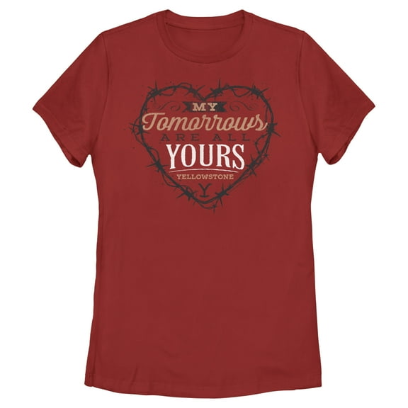 Women's Yellowstone My Tomorrows Are All Yours Black Barbwire Heart  Graphic T-Shirt