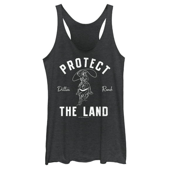 Women's Yellowstone Protect The Land Dutton Range Cowboy Outline  Racerback Tank Top