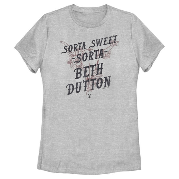 Women's Yellowstone Sorta Sweet Sorta Beth Dutton Cow Skull Graphic T-Shirt