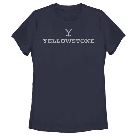 Women's Yellowstone White Dutton Ranch Brand Logo Graphic T-Shirt