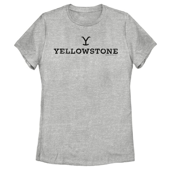 Women's Yellowstone White Dutton Ranch Brand Logo Graphic T-Shirt
