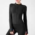 thumbnail image 1 of Women's Yoga Activewear Zipper Front Sports Tops Long Sleeve Sports Cropped Tops Woman's Winter Coat Cute Trench Coats for Women Winter Fuzzy Jackets Wool Clothes 3x down Lightweight Women Trench, 1 of 4