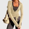 thumbnail image 1 of Women's Yoga Ballet Wrap Tops Oversized Deep V Neck Tie Front Workout T Shirts Casual Solid Plus Size Loose Comfy Lightweight Cardigan Open Front Cover Up Blouse, 1 of 9