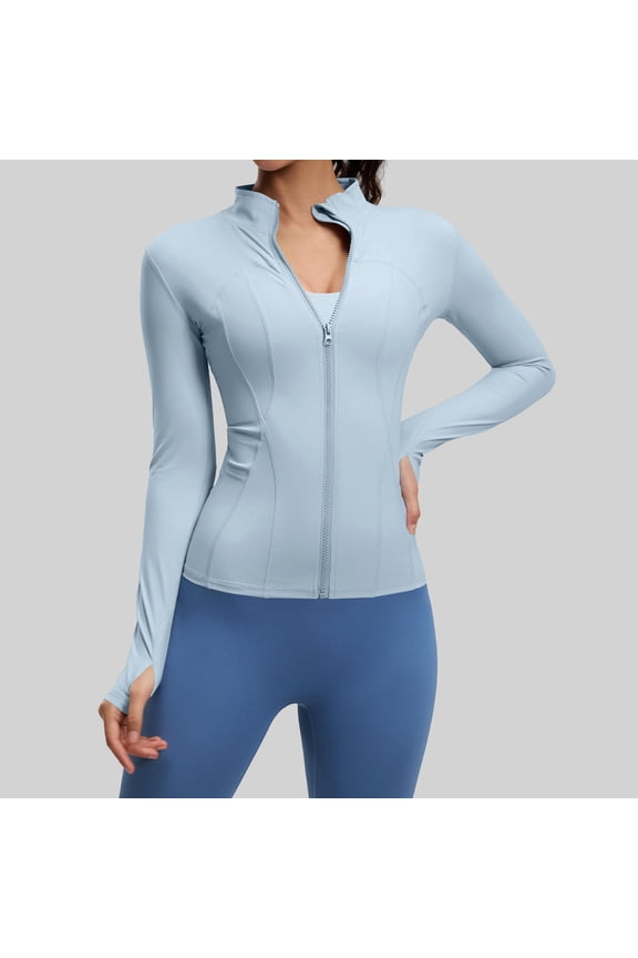 Women's Yoga Clothes Lightweight Athletic Jacket Tight Fitting Sports Tops Training Running Fitness Clothes Outerwear Stretch Breathable