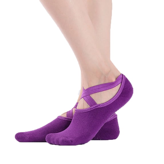 Women's Yoga Cotton Socks Non-Slip Grip Sweat-Absorbent for Dance & Fitness Socks