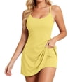 thumbnail image 1 of Women's Yoga Dress with Built-In Shorts and Padded Bra, Pocketed Activewear, 1 of 5