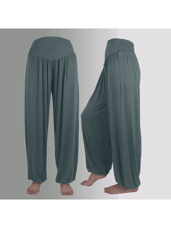 Women's Yoga Harem Pants Women Clothes Design Women's Smocked Waist Boho Flowy Yoga Harem Pants Hippie Clothes Plus Size