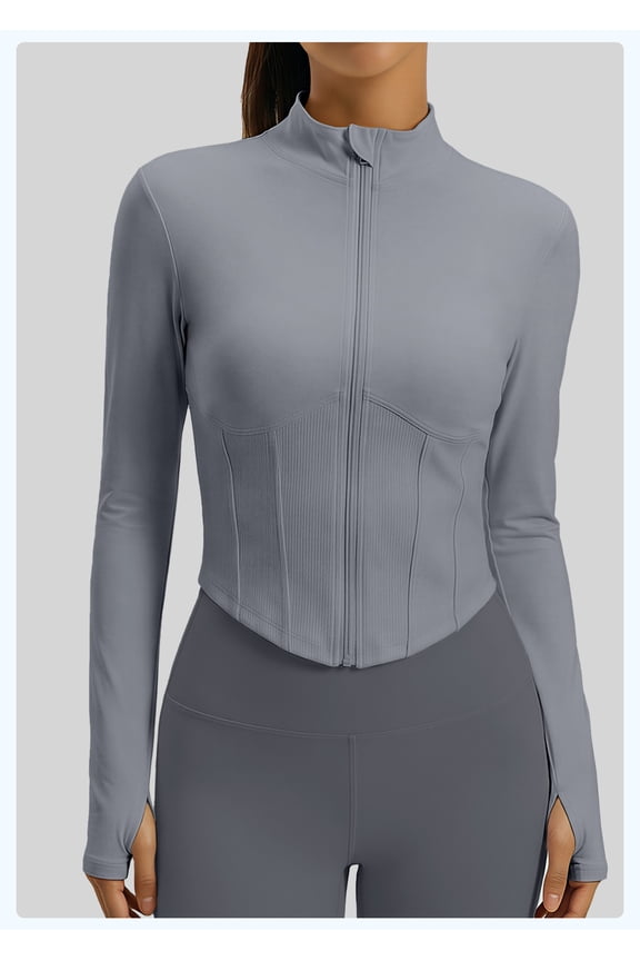 Women’s Yoga Jacket Autumn/Winter – Stand Collar Long Sleeve Zip-Up Fitness Running & Pilates Top