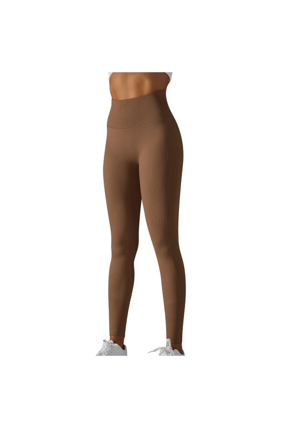 Women's Yoga Leggings - High Waist Premium Soft Solid Stretch High Waist Athletic Legging Pants Tummy Control Seamless Compression Gym Workout Tights,Plus Size Capri Leggings