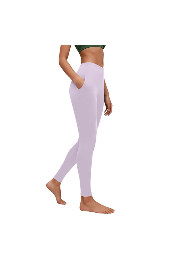 Women's Yoga Leggings High Waisted Workout Gym Yoga Pants Tights Thin Solid Color Leggings Casual Workout Joggers with Pockets