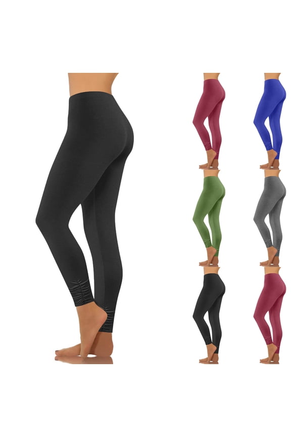 Women's Yoga Leggings, Trumpet Pants, Stretchy Activewear for Running Gym Sports, Breathable Comfy Casual Daily, Lounge Workout, Athletic Essentials | HAODEJW,Wine L