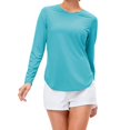 thumbnail image 1 of Women's Yoga Loose T-shirt Clothing Fork Long Sleeve Sunscreen Sportswear Anti-UV Jogging Fitness Loose T-shirt, 1 of 6