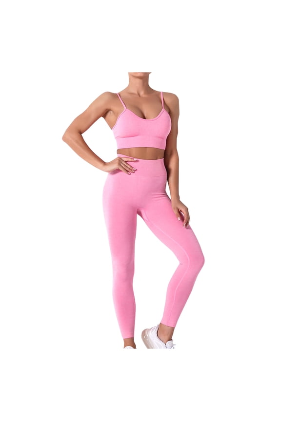 Women’s Yoga Outfits 2 piece Set Seamless Workout Tracksuits Sports Bra High Waist Legging Active Wear Athletic Clothing Set