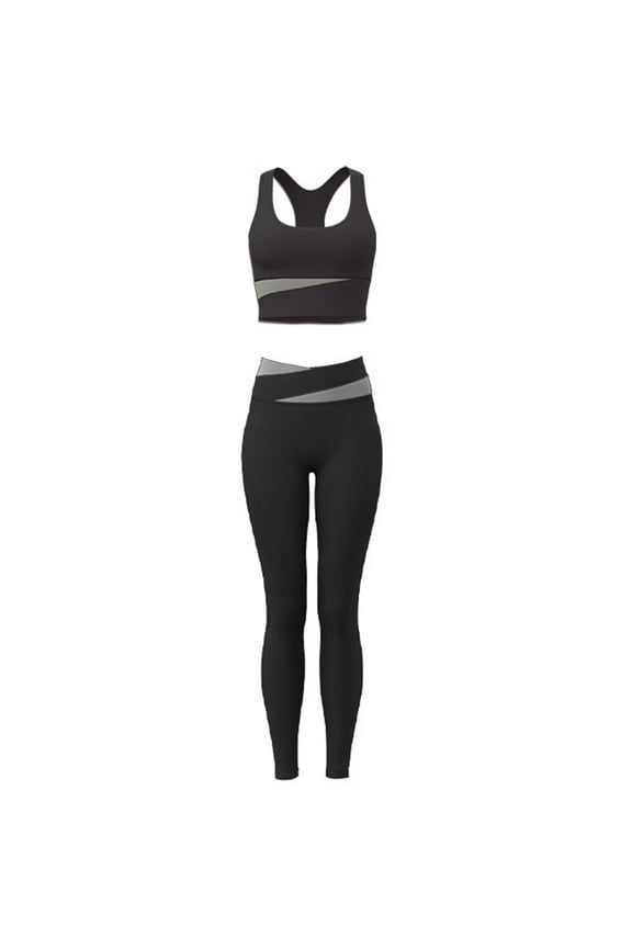 Women's Yoga Outfits 2 piece Set Workout Tracksuits Sports Bra High Waist Legging Active Wear Athletic Clothing Set-S