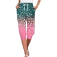 thumbnail image 1 of Women's Yoga Pants Casual Fashion Printed High Waisted Capris Stretch Drawstring Comfy Jogging Cropped Pants with Pockets, 1 of 5
