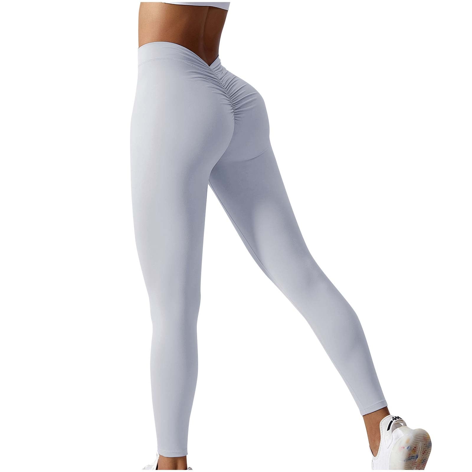 Allegra K Women's Elastic Waistband Soft Gym Yoga Cotton Stirrup Pants  Leggings Brown Medium