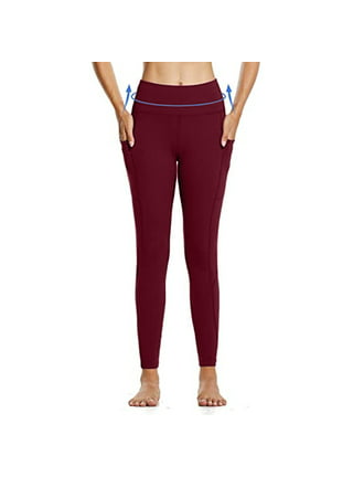 SERCFGYUJ Womens Yoga Pants with Pockets, Fleece Lined Waterproof Leggings  High Waisted Warm Winter Hiking Running Sweatpants Red at  Women's  Clothing store