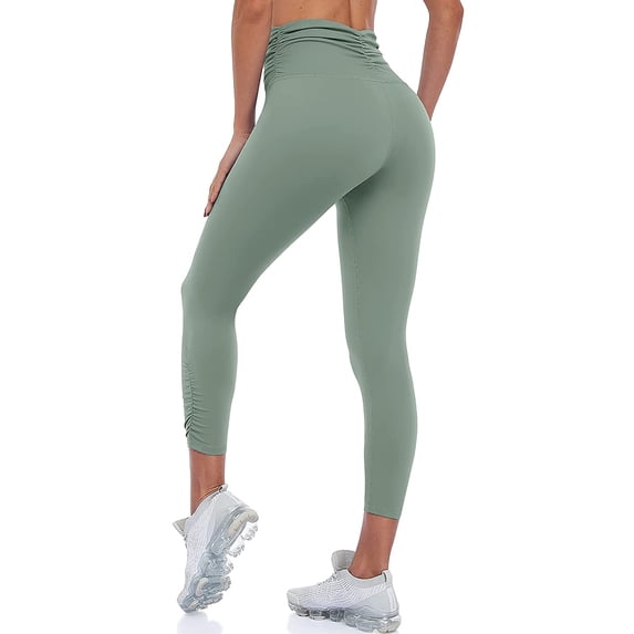 Women's Yoga Pants Folds High Waist Leggings Fitness Pants Trousers