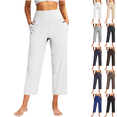 thumbnail image 1 of Women's Yoga Pants High Waist Straight Leg Capri Pants for Women Tummy Control Athletic Pants Comfort 7/8 Length Workout Pant, 1 of 9