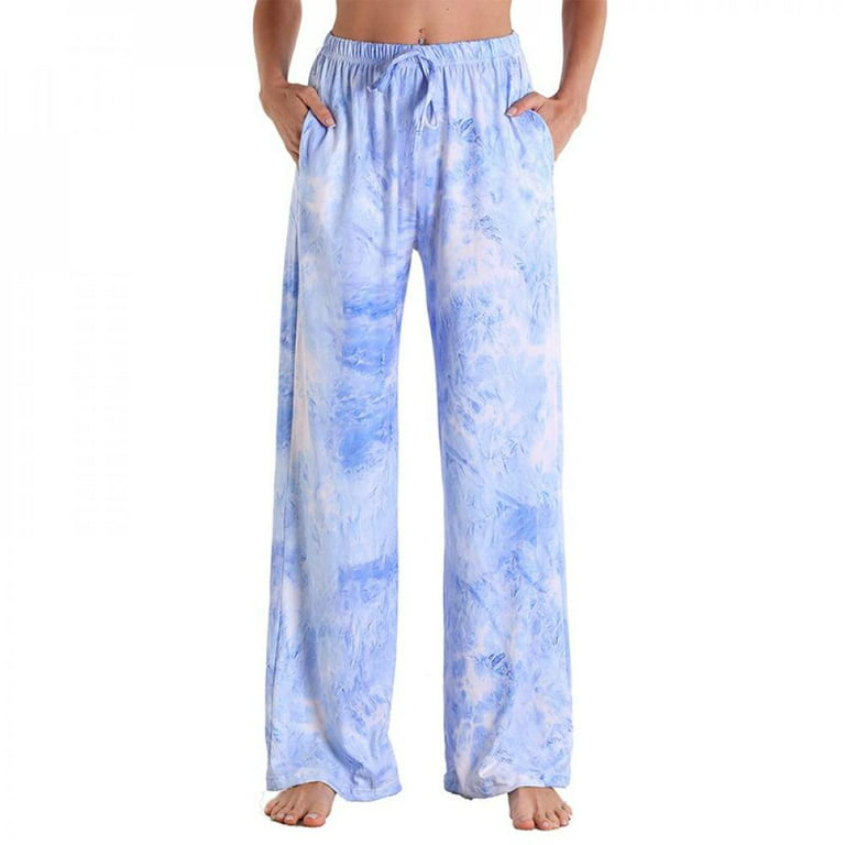 Women's Yoga Pants High Waisted Drawstring Wide Leg Workout Pants with  Pockets,Tie Dye Full Length Bootleg Flare Pants Workout Running Pants  Jogger