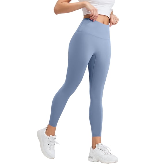 Women's Yoga Pants High Waisted Leggings Womens Full Length Capri Soft Stretchy Yoga Pants Women's Yoga Leggings Light Blue S