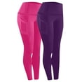 thumbnail image 1 of Women's Yoga Pants with Pockets Leggings for Women Workout Leggings for Women Compression Leggings 2pc High Waisted Yoga Pants 7/8 Length Leggings with Pockets Purple XXL, 1 of 8