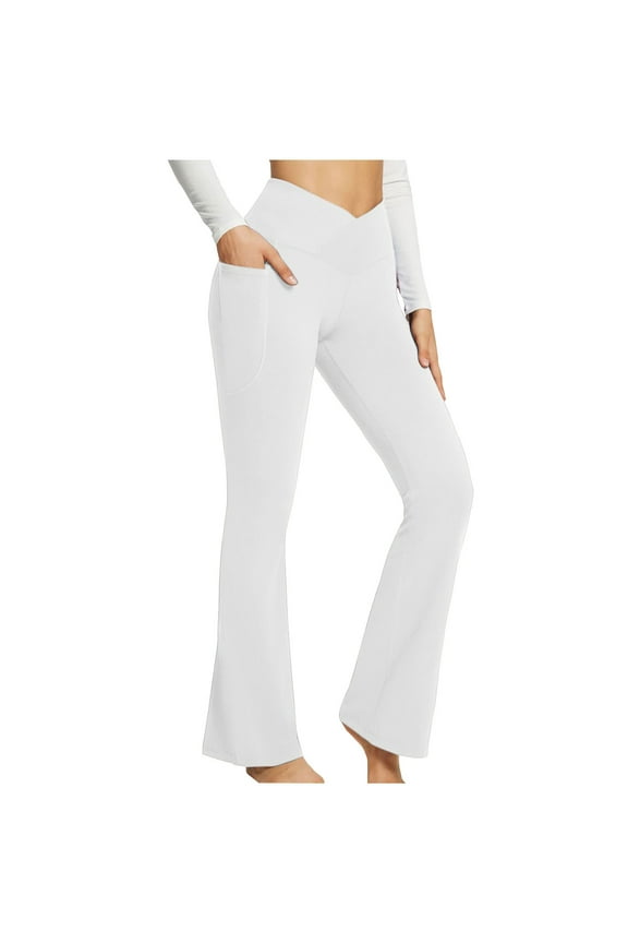 Women's Yoga Pants Topko Hot Style Flared Leggings For Women Fitness Yoga Pants Wide Leg Slim Sports Boot Cut Yoga Pants For Women Trendy