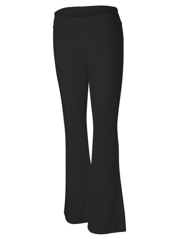 Women's Yoga Pants Travel Bootcut Bottom Flare Stretch Leggings, Black L