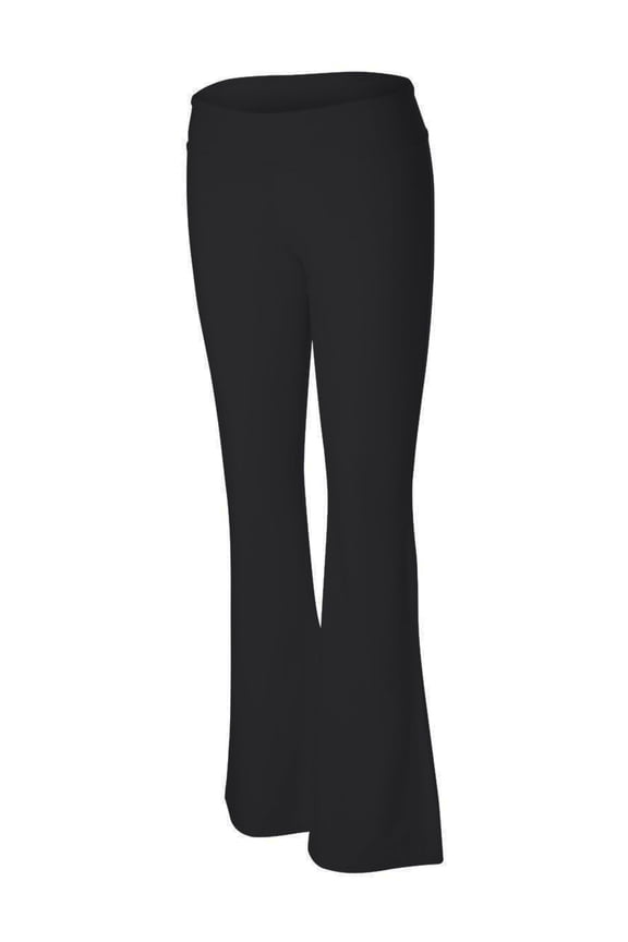 Women's Yoga Pants Travel Bootcut Bottom Flare Stretch Leggings, Black L