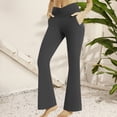 thumbnail image 1 of Women's Yoga Pants Wide Leg Pants Woman Casual Elastic Waist Flare Pants Solid Going Out Comfy Jogging Sports Gym Workout Pants,Gray Women's Yoga Pants XXL, 1 of 9