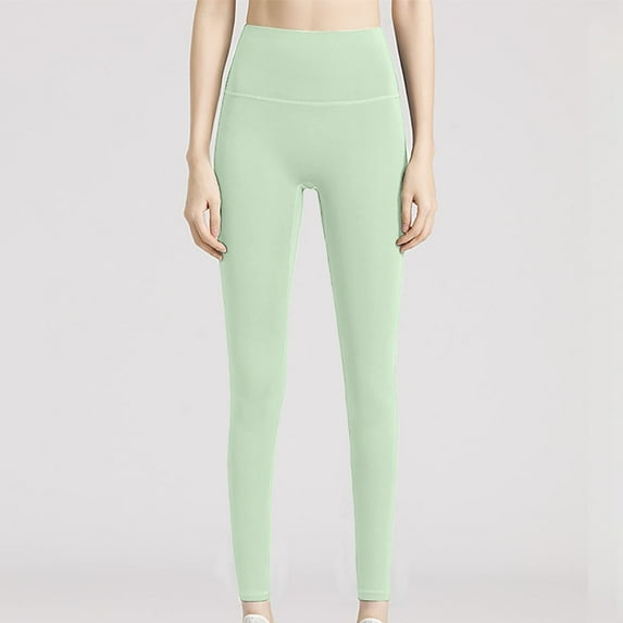 Women's Yoga Pants Women'S Solid Color Fashionable Casual Sports Hip Lifting High Elastic Tight Yoga Pants,Green Women's Yoga Pants L