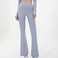 thumbnail image 1 of Women's Yoga Pants Women's Flare Pants Yoga Leggings Sports Fitness High Waist Hip Lifting Stretchy Elastic Seamless Pants Light Blue L, 1 of 5