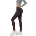 thumbnail image 1 of Women's Yoga Pants Women's Soft High Waisted Full Length Yoga Leggings Tummy Seamless Tight Stretchy Workout Pants Coffee 3XL, 1 of 8