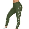 thumbnail image 1 of Women's Yoga Pants Workout Running Leggings High Waist Solid Color Leggings Tights Olive Green 2XL, 1 of 9