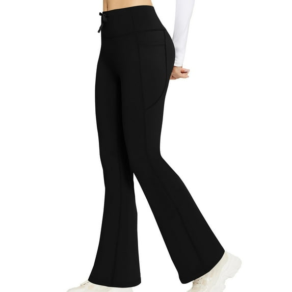 Women's Yoga Pants with Pockets Bootcut Wide Leg Trousers High Waist Flared Pant Workout Running