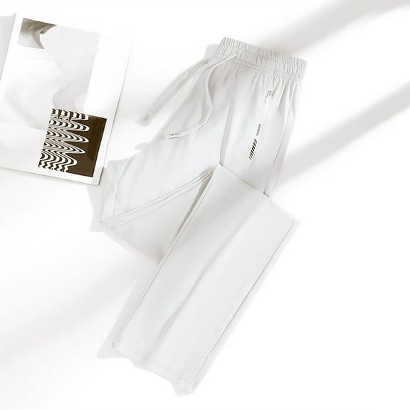 Women's Yoga Pants with Pockets Comfy Stretch Loose Wide Leg Casual Pants Breathable Running Workout Lounge Pants,(Straight style),Light Gray S