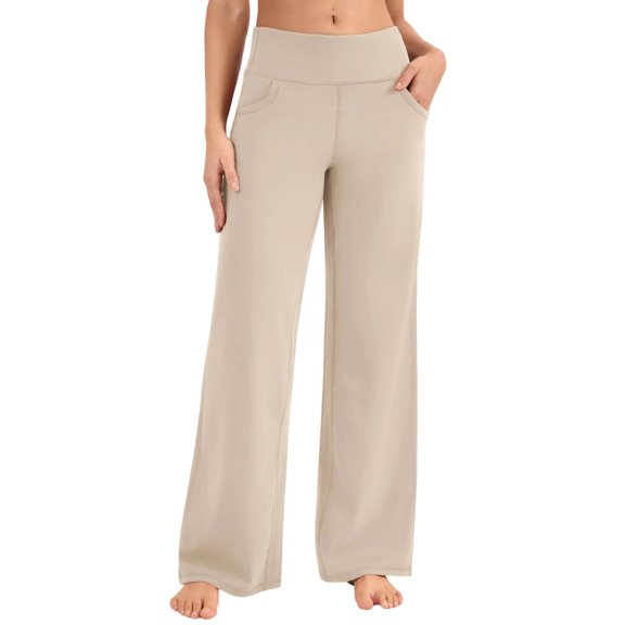 Women's Yoga Pants with Pockets, Elastic Loose Fit, Casual Home Wear Exercise Pants