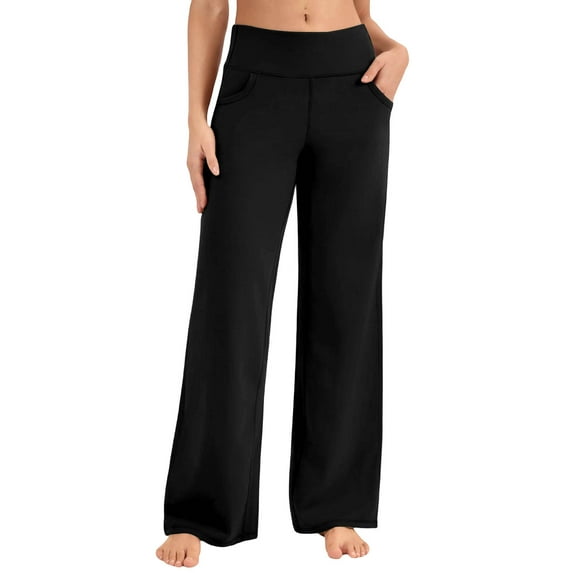 Women's Yoga Pants with Pockets, Elastic Loose Fit, Casual Home Wear Exercise Pants