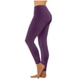 thumbnail image 1 of Women's Yoga Plus Size Pants Elastic High Waist Solid Color Pleated Leggings Fitness Athletic Gym Trousers (4XL, Purple), 1 of 7