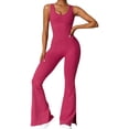 thumbnail image 1 of Women's Yoga Ribbed One Piece Tank Tops Rompers Sleeveless Workout Bodysuits Exercise Jumpsuits, 1 of 8