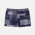 thumbnail image 1 of Women's Yoga Shorts Oversized Low Rise Printed Stretchy Imitation Denim Workout Biker Short Casual Comfy Breathable Soft Gym Athletic Legging Jean Shorts, 1 of 9
