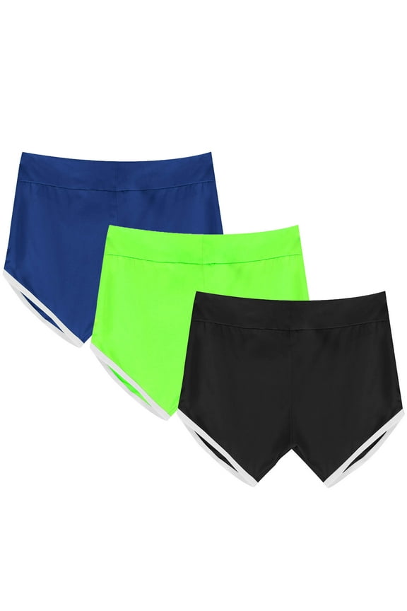 Women's Yoga Shorts Pants 3-Pack Bandage Elastic Waist Casual Workout Shorts Pants Bottoms for Women Stretchy Quick-Drying High Waisted Gym Running Athletic Wear Pilates Zumba Lounge Wear