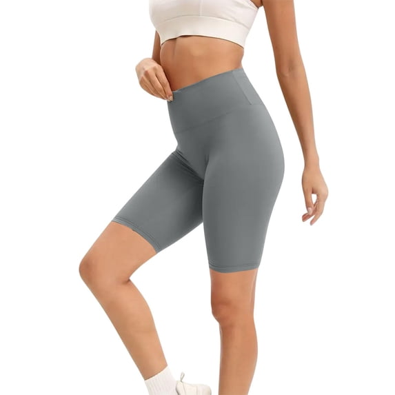 Women's Yoga Shorts Women'S Yoga Leggings Stretch High Waist Gym Workout Shorts Legging Joggers Sport Athletic Short Tights Pants,Gray Women's Yoga Shorts M