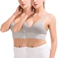 thumbnail image 1 of Women's Yoga Sports Bra Padded Seamless Adjustable Racerback Activewear Bra for Gym Workout Fitness, 2-Pack Grey, 1 of 7