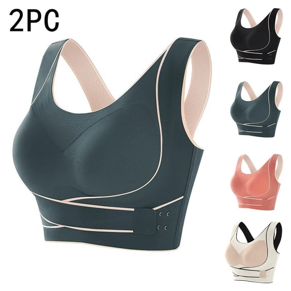 Women's Yoga Sports Bra Side Buckle Wireless Traceless Everyday Bras for Women Comfortable Support Daily Wear Activewear | CSEONE,Beige L