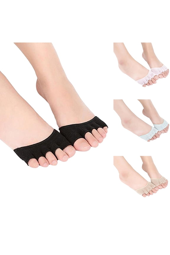 Women's Yoga Sports Half Toe Socks Five Toes Separator Socks Foot Care Gift