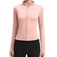 thumbnail image 1 of Women's Yoga Sportwear Lightweight Zip Up Jackets Slim Fit Workout Shapewear Red M, 1 of 4