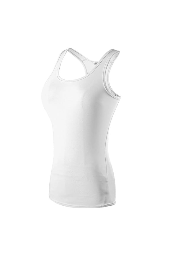 Women's Yoga Tank Top, Seamless Fitness Sleeveless Shirt, Quick-Dry Racerback Sports Bra Top for Gym, Running, Workout and High-Intensity Training, Breathable Athletic Activewear Top-White