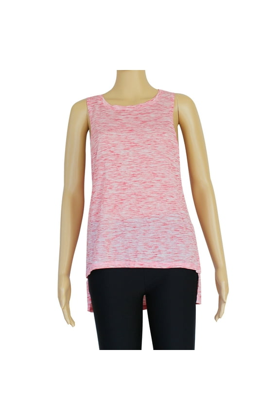 Women's Yoga Tank Tops Stretchy Activewear Tops Long Workout Shirts Racerback Quick Dry Coral - XL